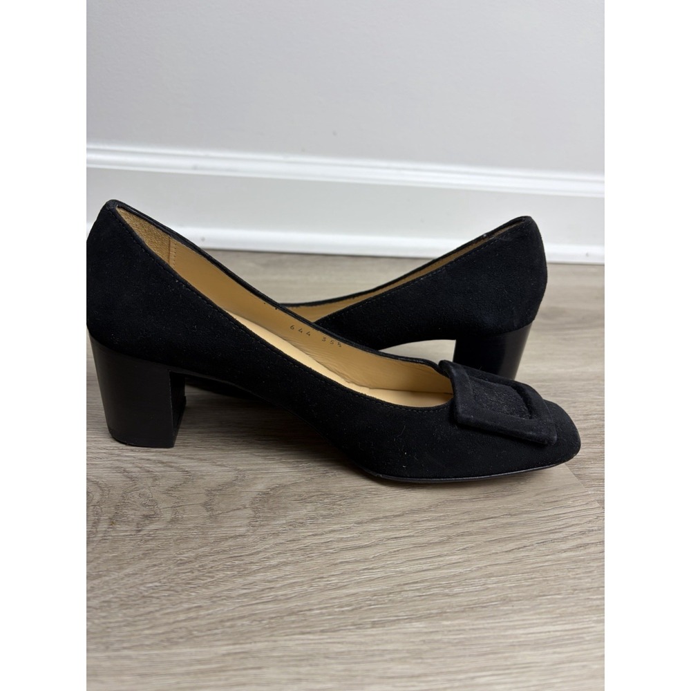 Ann Mashburn Black Suede Buckle Pump 35.5 US 5.5